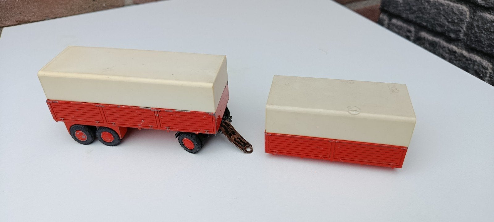 bak en aanhanger lion zie omschrijving, Ophalen of Verzenden, Bus of Vrachtwagen, Lion Toys