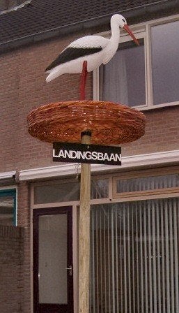 ooievaarsnest, ooievaar op nest, geboortebord, 3d-ooievaar, Kinderen en Baby's, Ophalen, Zo goed als nieuw, Geboortebord