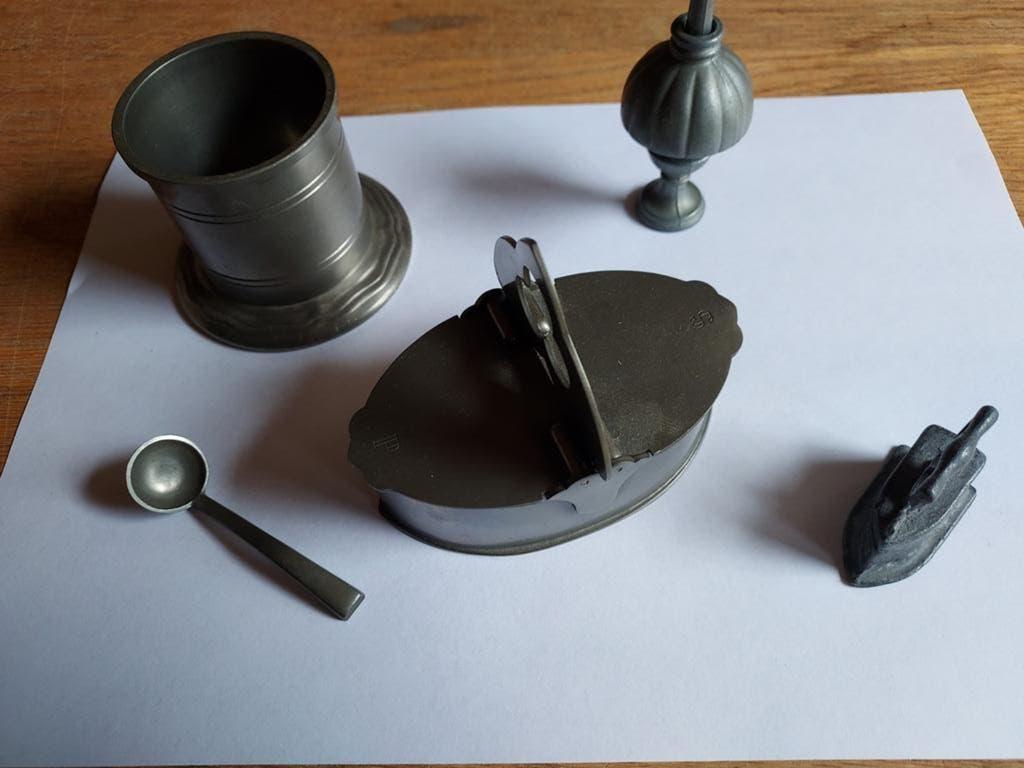 5 stuks miniaturen van Tin € 20.-, Ophalen of Verzenden
