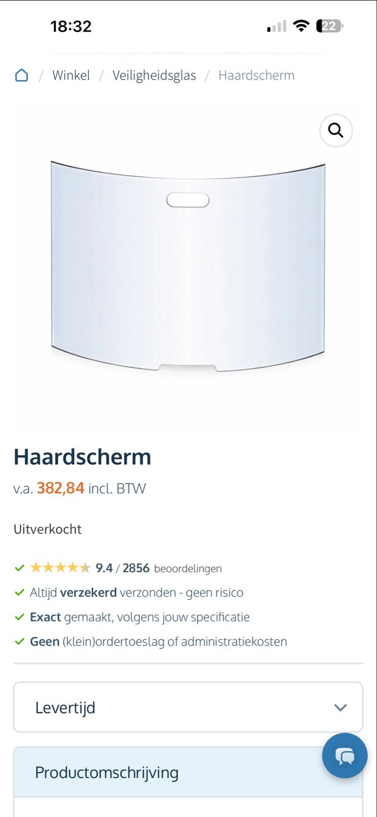 Glazen Haardscherm - Veiligheid en Zicht voor Open Haard, Ophalen of Verzenden, Nieuw, Vrijstaande haard, Overige soorten