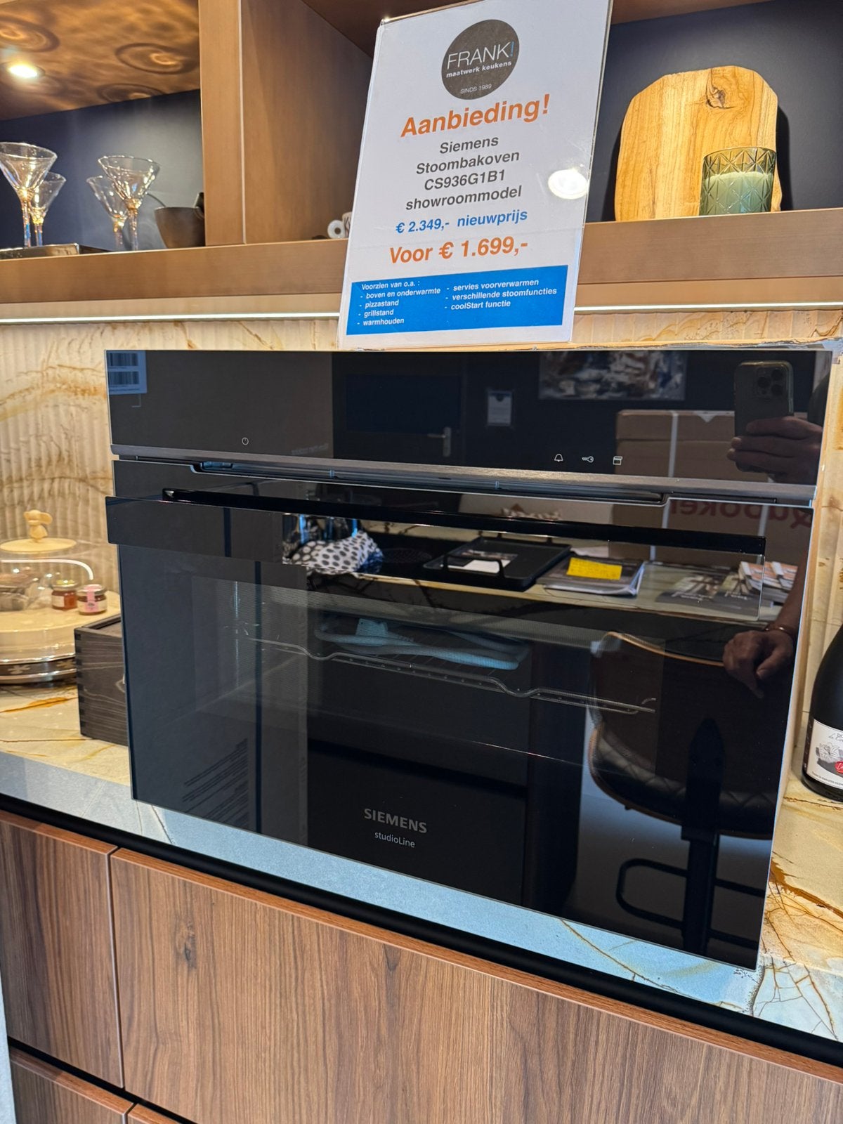 Nieuwe Luxe Siemens Stoomoven 45 cm, Ophalen, Zo goed als nieuw