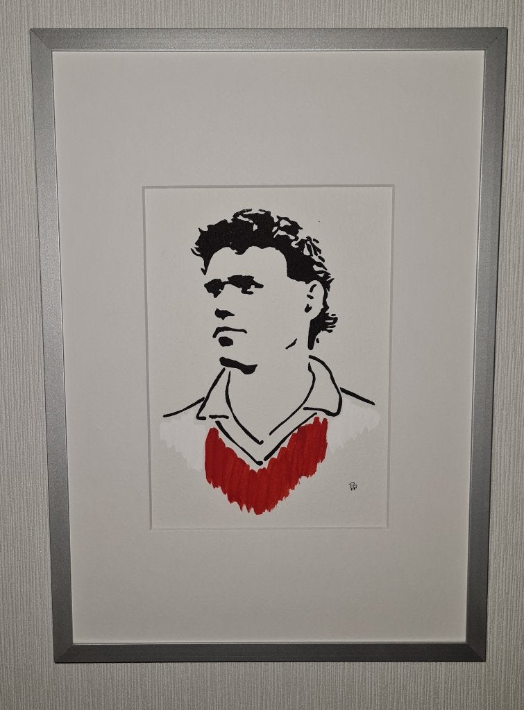 Marco van Basten C (linodruk in aluminium lijst), Minder dan 50 cm, Oorspronkelijke maker, Nieuw, Ophalen of Verzenden