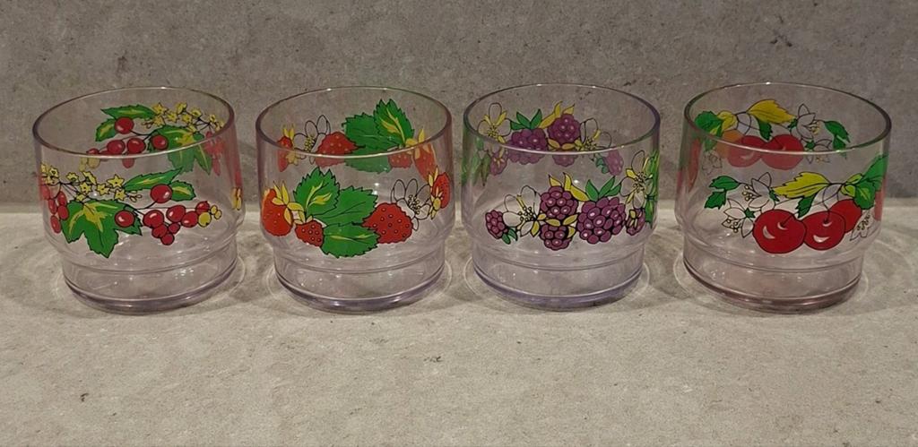 Retro Coppah kunststof bekers met fruitprint, Ophalen of Verzenden, Overige materialen, Overige stijlen, Kop(pen) en/of Schotel(s)