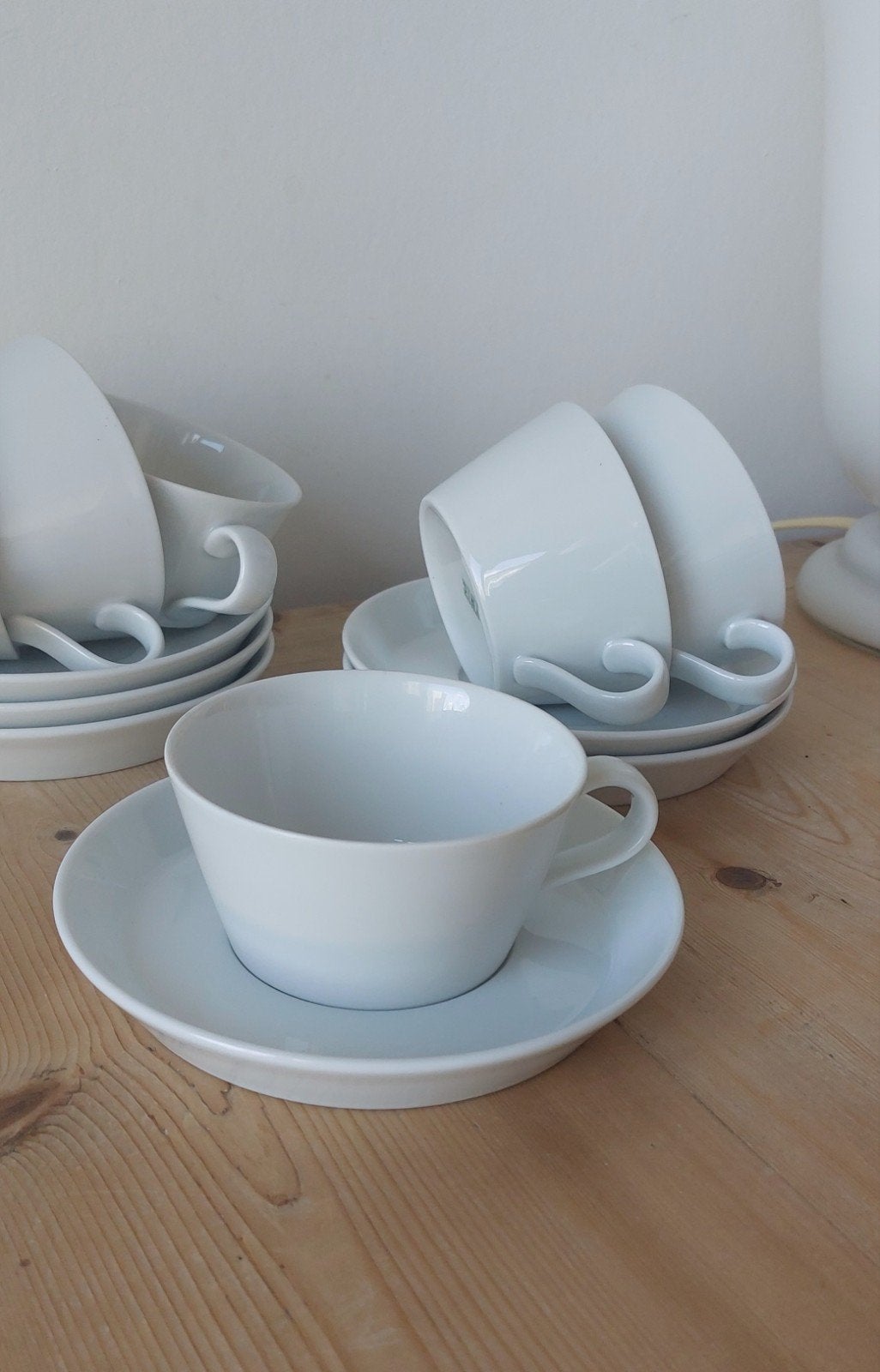 Tric Arzberg Wit 6x porseleinen kop en schotel set, Huis en Inrichting, Keuken | Servies, Ophalen, Zo goed als nieuw, Overige stijlen