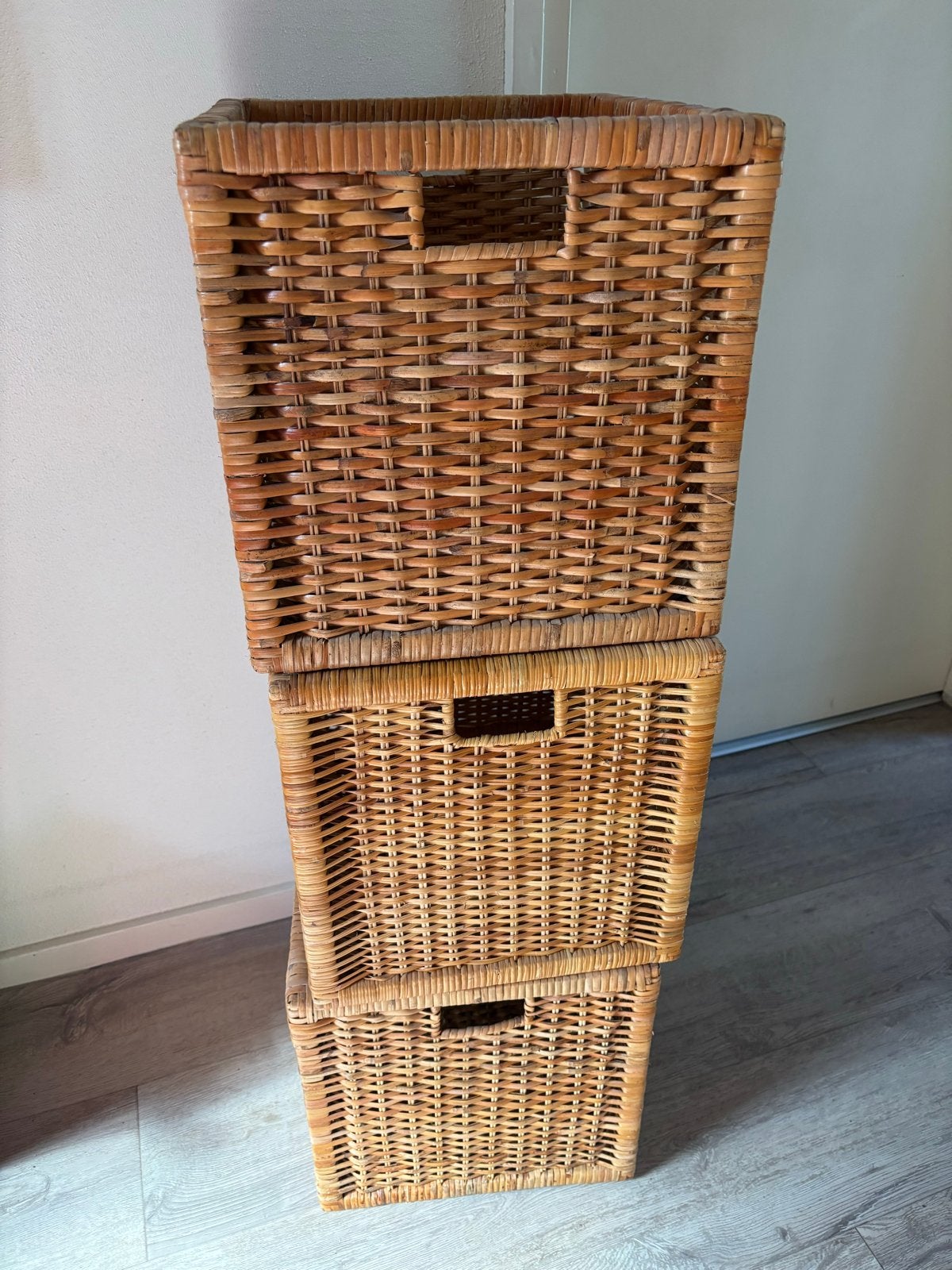 3 rieten manden van Ikea, Ophalen, Gebruikt, Gevlochten, Mand