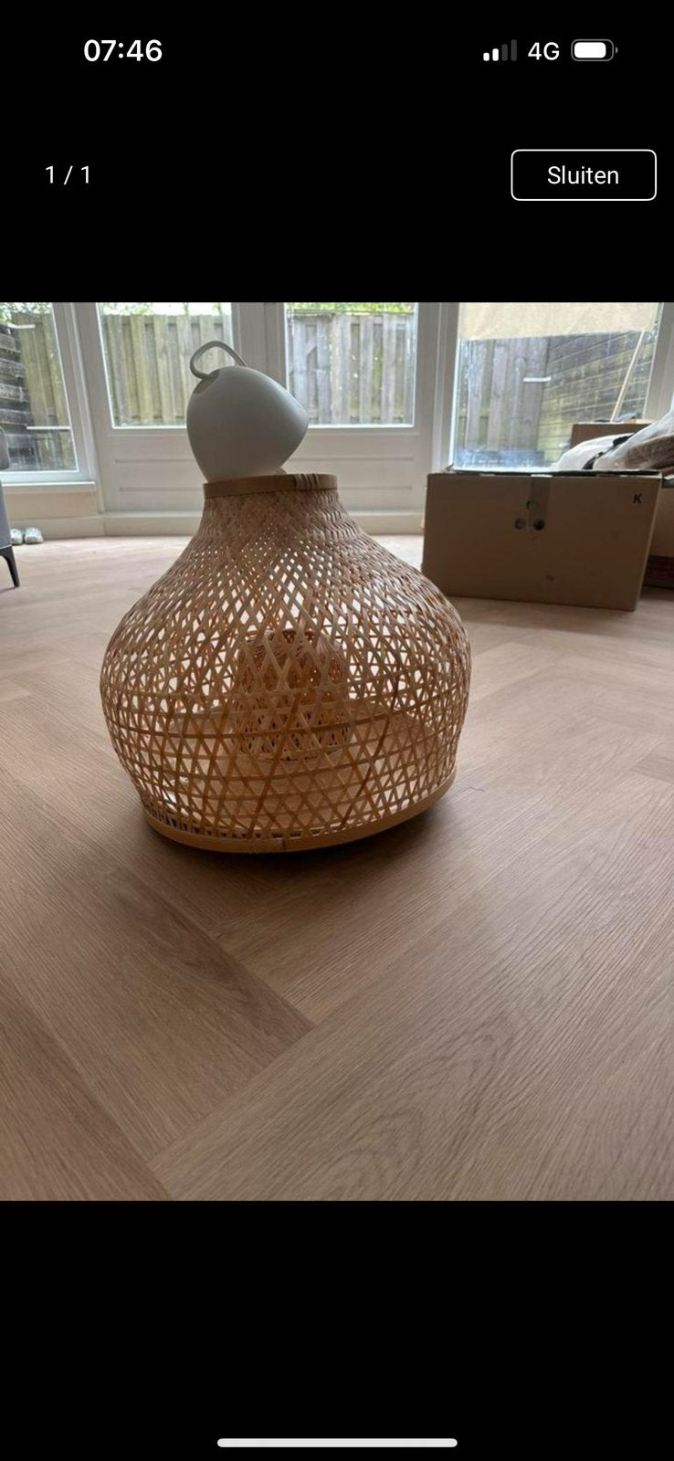 Rotan hanglamp ikea, Ophalen of Verzenden, Zo goed als nieuw