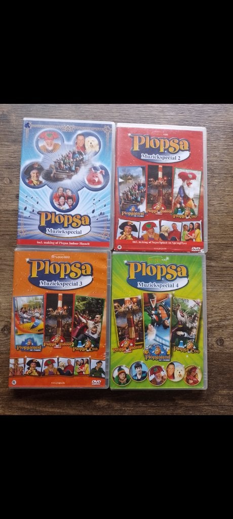 plopsa muziek dvd,s alle 4 de delen, Verzamelbox, Alle leeftijden, Zo goed als nieuw, Ophalen of Verzenden