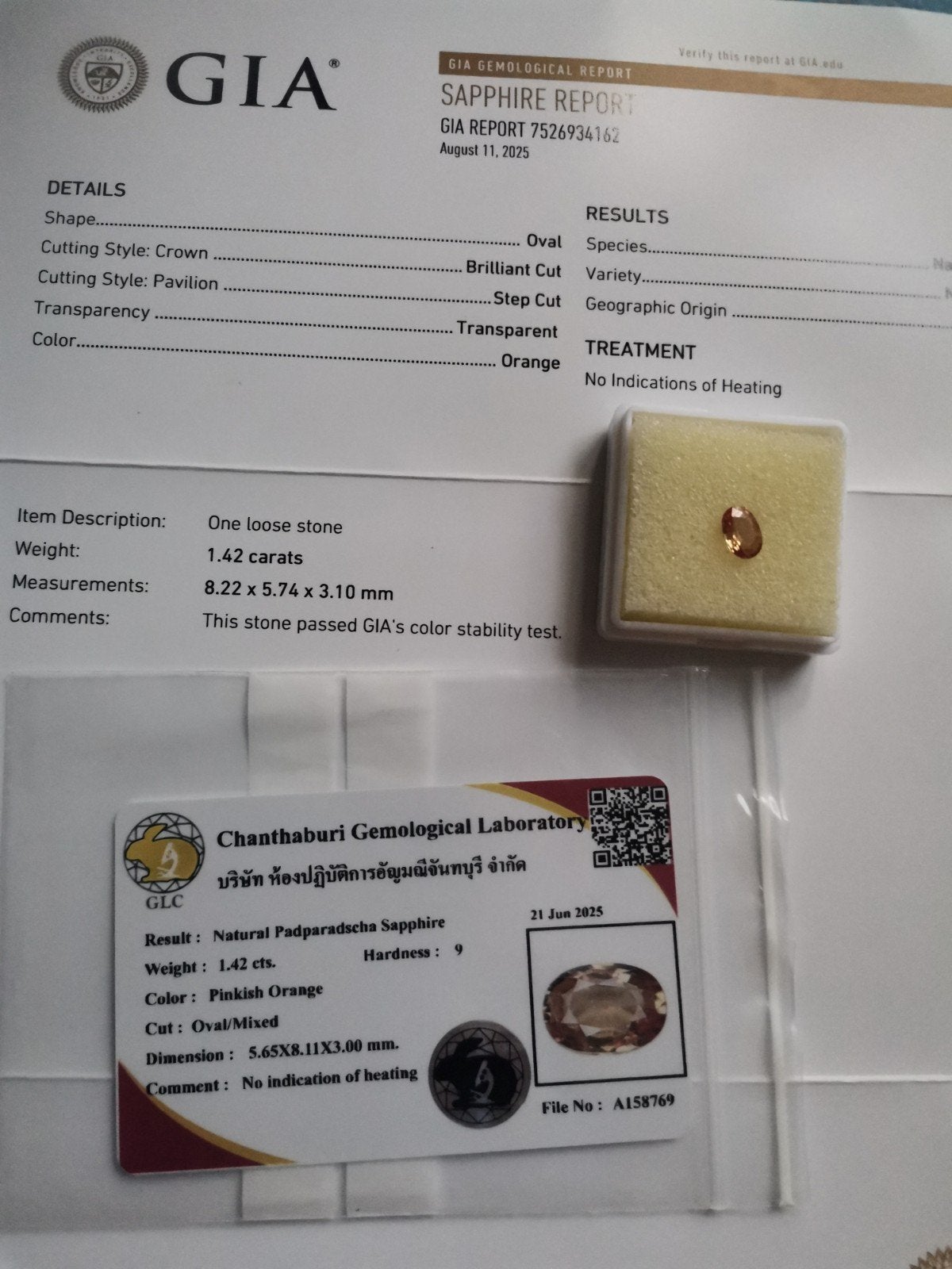 Padparadscha saffier, Ophalen of Verzenden, Nieuw