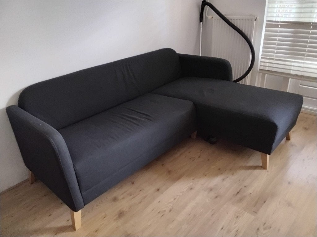 IKEA LINANÄS Hoekbank - Donkergrijs - Zoals niuew, Ophalen, 125 tot 150 cm, 150 tot 200 cm, Driepersoons