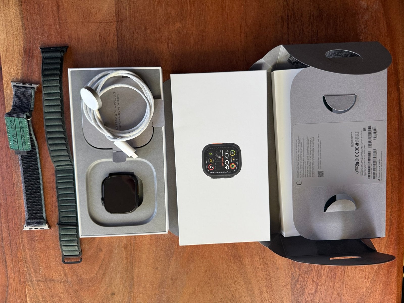 Apple watch ultra 2 met bandjes, Zwart, IOS, Ophalen of Verzenden, Zo goed als nieuw