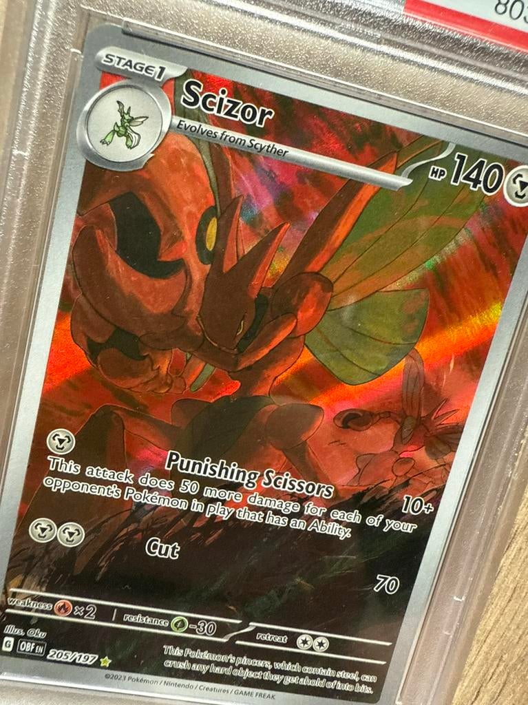 PSA 10 Scizor #205, Ophalen of Verzenden, Zo goed als nieuw