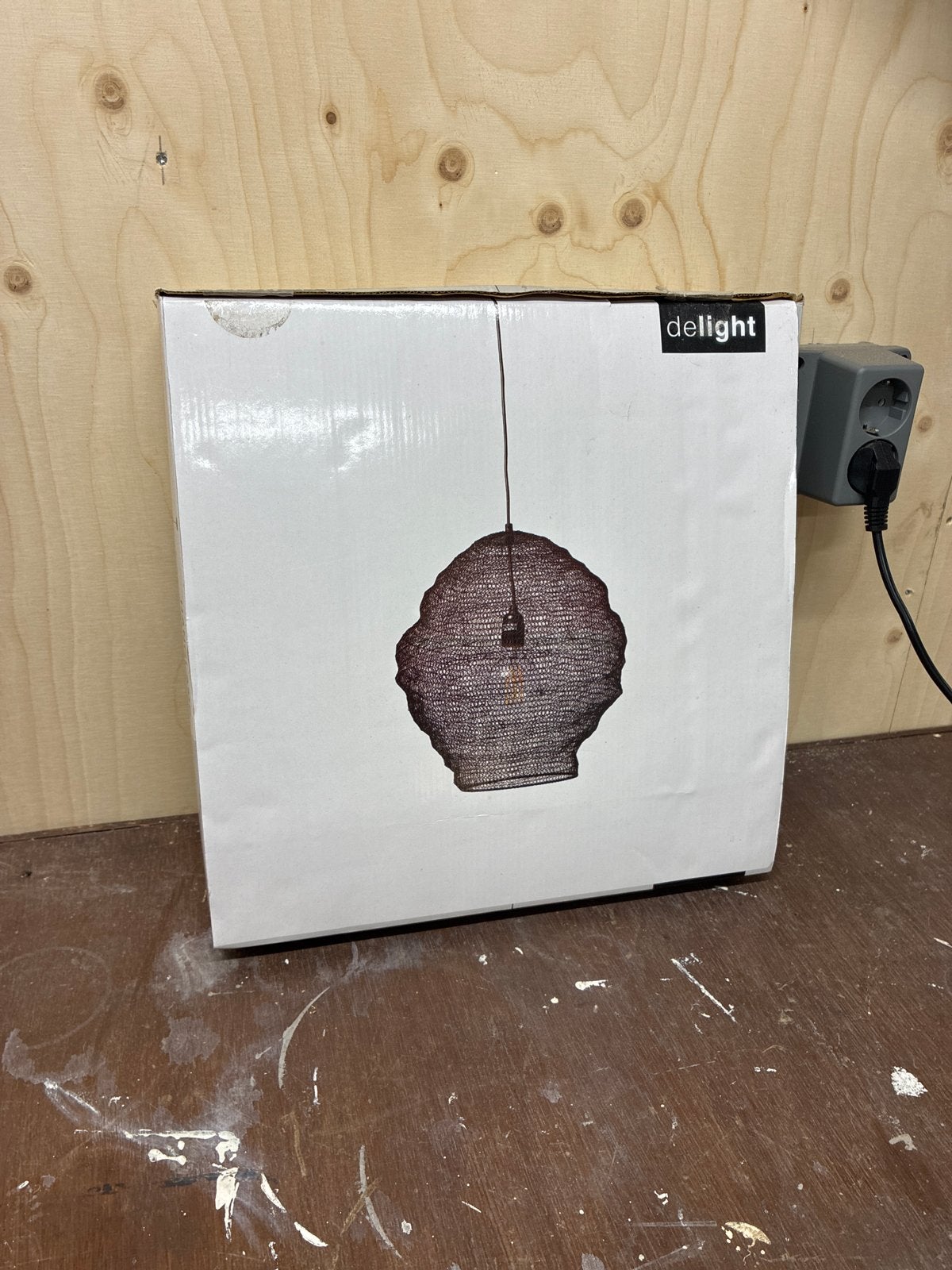 DeLight hanglamp, bruin, nieuw in doos, Ophalen of Verzenden, Nieuw, Metaal, E27 (groot)