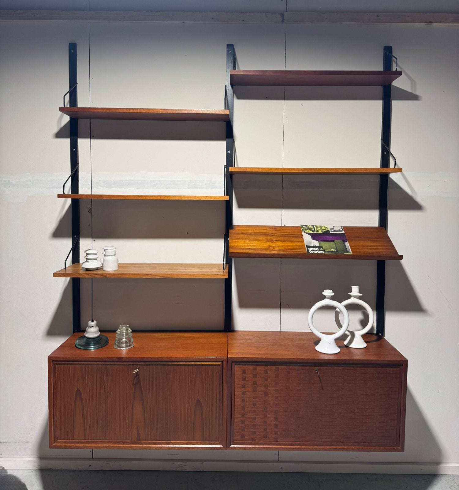 Poul Cadovius by Royal Dystem vintage modulair wandsysteem, Huis en Inrichting, Gebruikt, 200 cm of meer, 150 tot 200 cm, Teakhout
