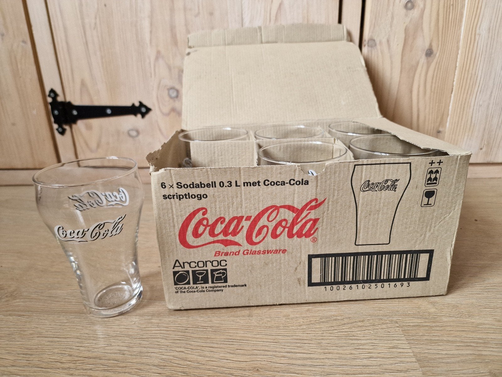 6x Coca-Cola Sodabell glazen 0.3L met scriptlogo, Nieuw, Ophalen of Verzenden, Overige merken, Glas