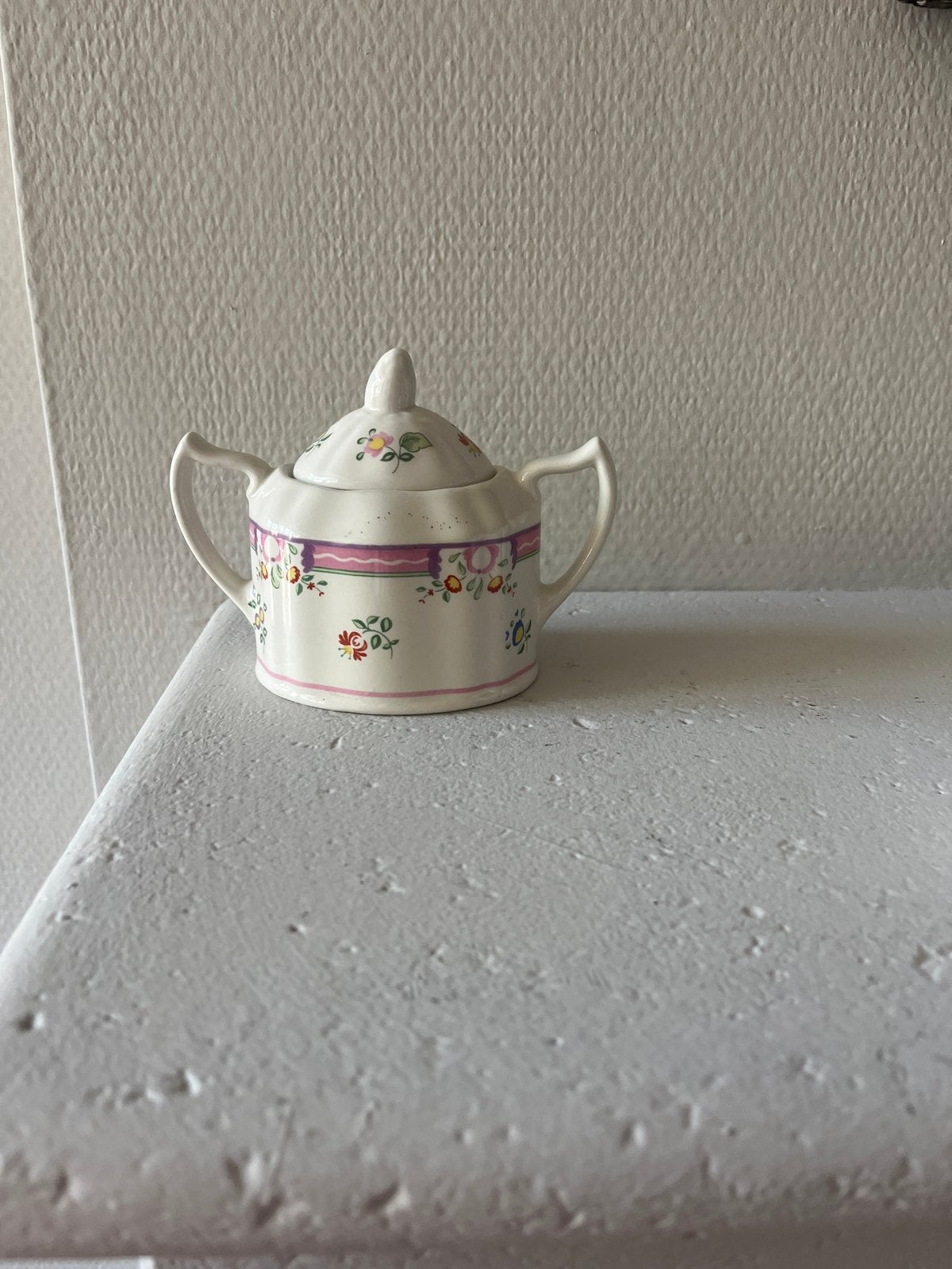 Vintage Laura Ashley Suikerpot - Bloemenpatroon, Huis en Inrichting, Gebruikt, Overige merken, Keramiek, Overige typen