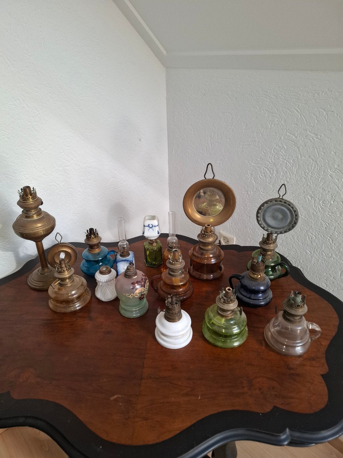 Antieke olielampen - Diverse modellen en kleuren, Ophalen of Verzenden