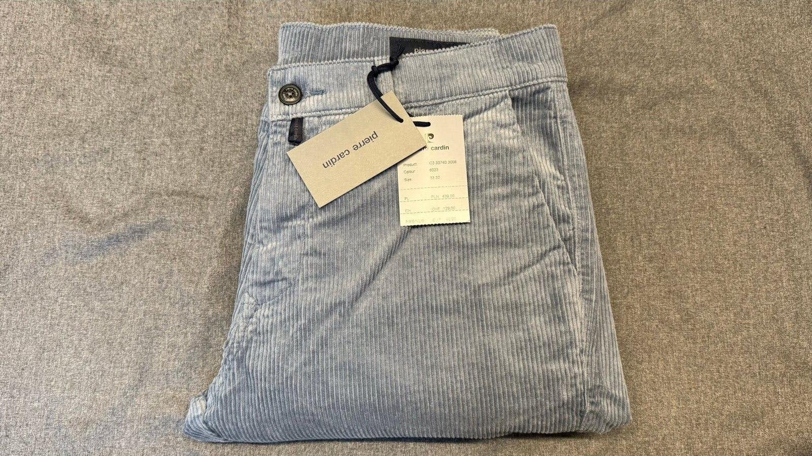 Nieuwe Pierre Cardin corduroy broek W33/L32, Ophalen of Verzenden, Nieuw, Blauw, W33 - W34 (confectie 48/50)