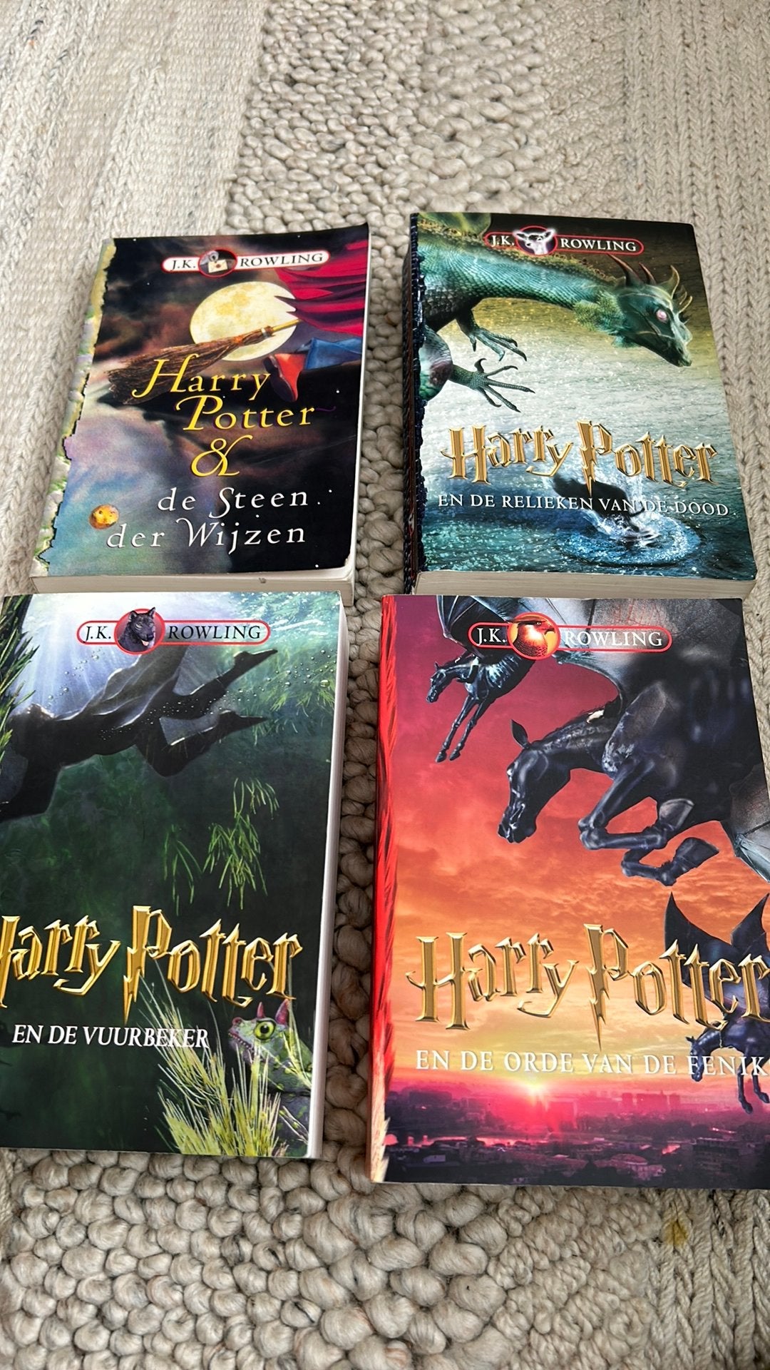 4 x eerste druk Harry Potter paperback Nederlands, Ophalen of Verzenden, Gebruikt, Boek of Poster