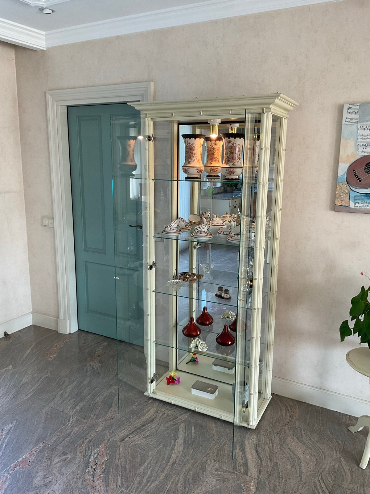 Glazen Vitrinekast met Verlichting - Perfect voor Collecties, Huis en Inrichting, Kasten | Vitrinekasten, Ophalen, 50 tot 100 cm