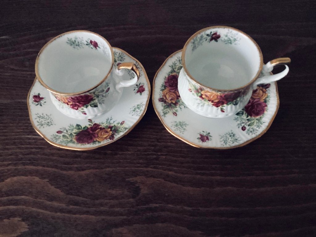 2 engelse kopjes, Ophalen, Gebruikt, Porselein, Kop en/of schotel
