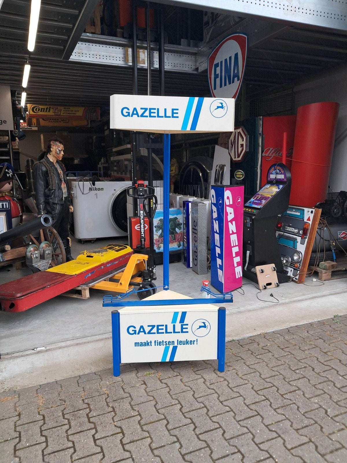 Oude Gazelle fietsen verkoop display reclame met verlichting, Verzamelen, Ophalen, Eu, Gebruikt, Eu