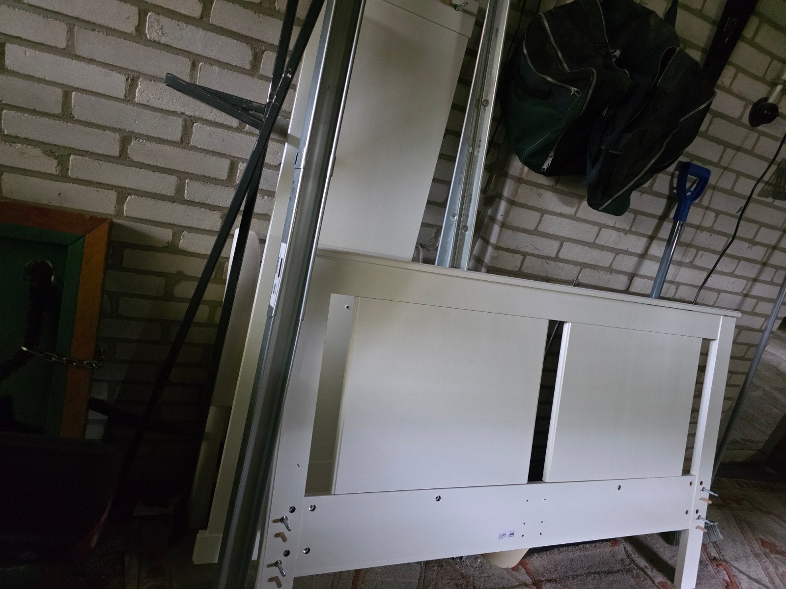 Wit bed met lattenbodem - 140x200 cm, Huis en Inrichting, Slaapkamer | Bedden, Ophalen, Gebruikt, Wit, Tweepersoons