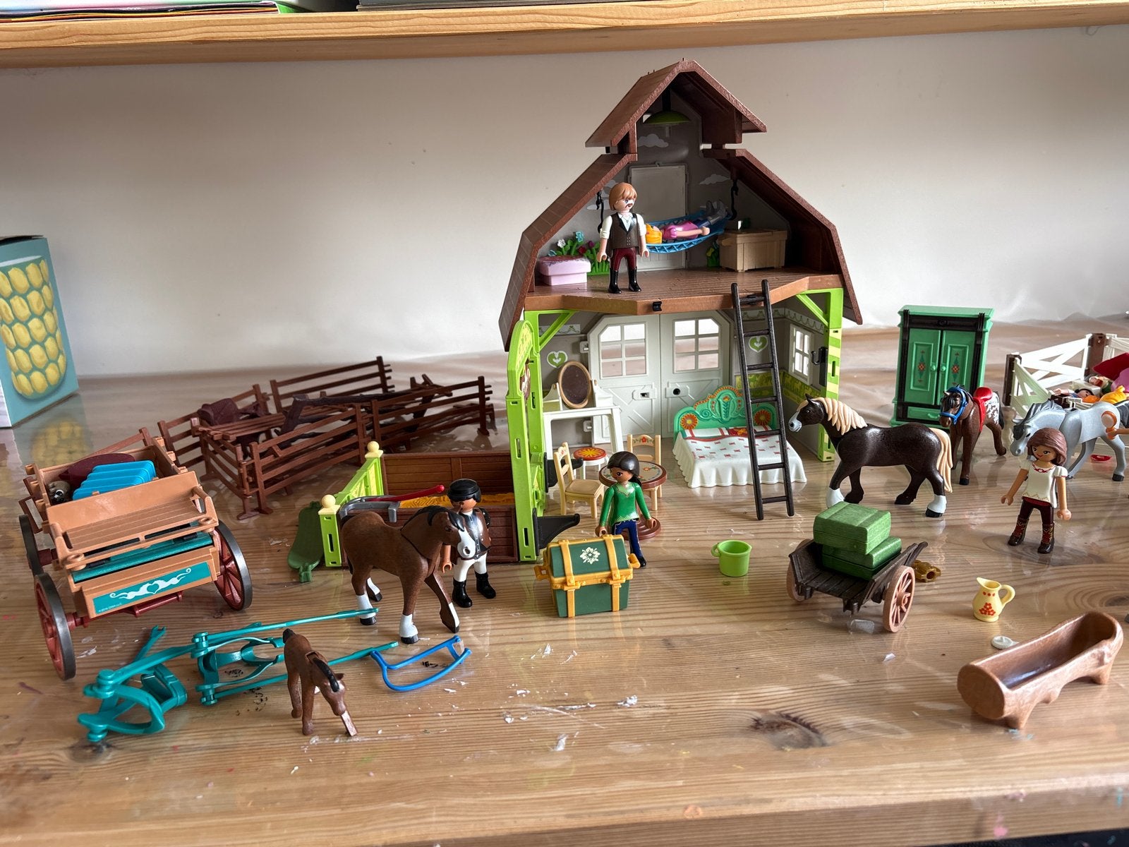 Grote Playmobil set: Boerderij, paarden en koetsen, Ophalen of Verzenden, Gebruikt