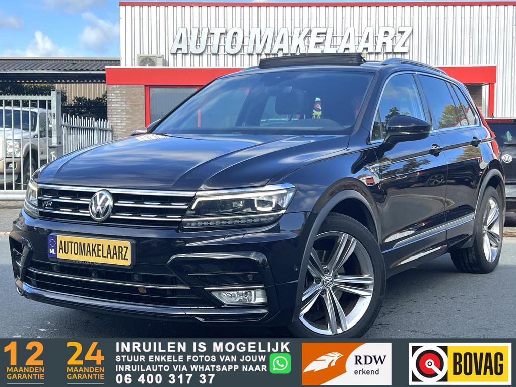 Volkswagen Tiguan 1.4 TSI ACT 3x R-LINE PANO TREKHAAK, Auto's, Volkswagen, Gebruikt, 4 cilinders, Zwart, Leder