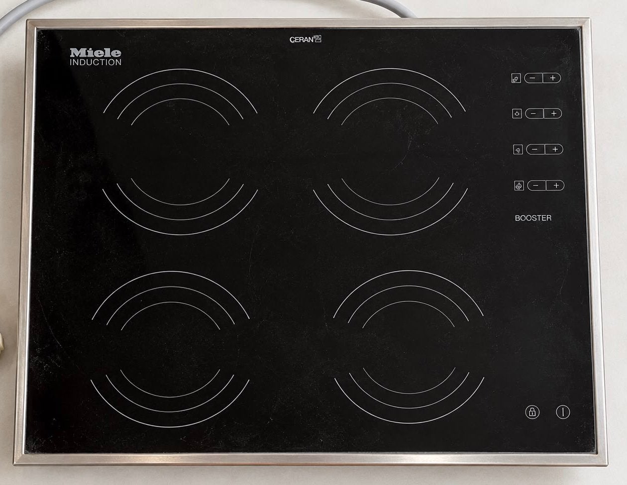 Miele KM471 inductiekookplaat | 4 zones | Booster | Perilex, Witgoed en Apparatuur, Ophalen, Gebruikt, 4 kookzones, Inbouw