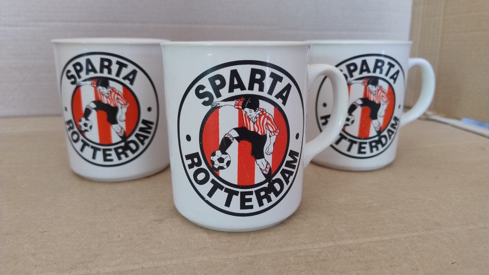 3 drink mokken voetbalclub Sparta Rotterdam, Verzamelen, Ophalen of Verzenden, Zo goed als nieuw, Sparta, Overige typen