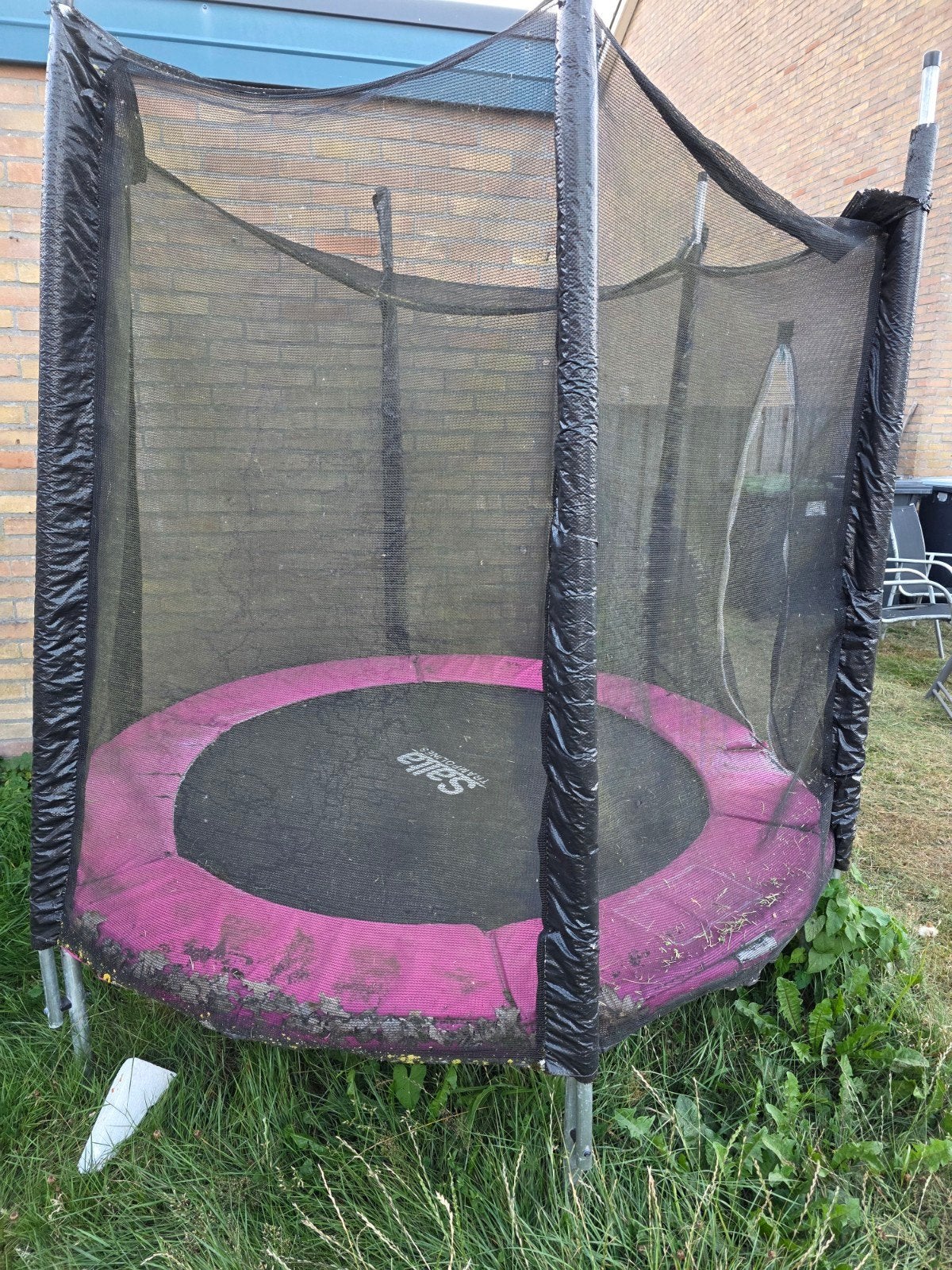gratis!!!!!  trampoline met veiligheidsnet - roze, Ophalen, Gebruikt
