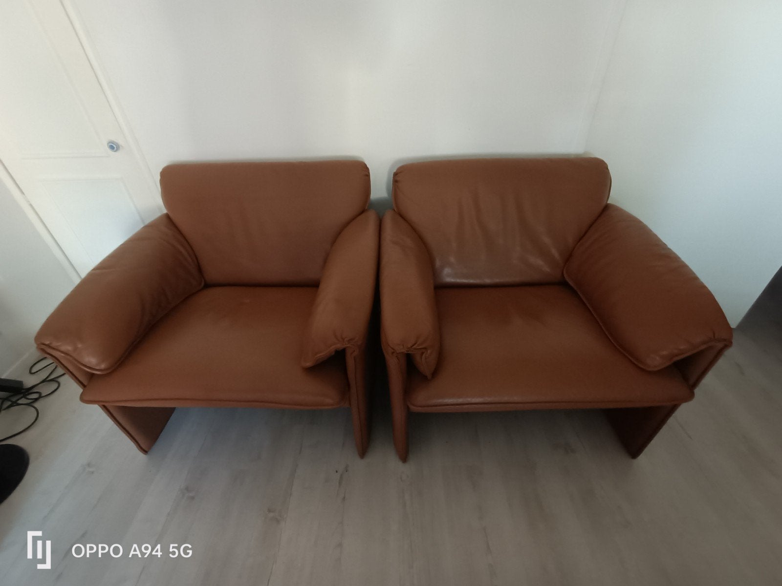 Leolux Bora-Bora Fauteuil - Axel Enthoven - Bruin Leer, Ophalen, Gebruikt, Modern design, Tijdloos, 75 tot 100 cm
