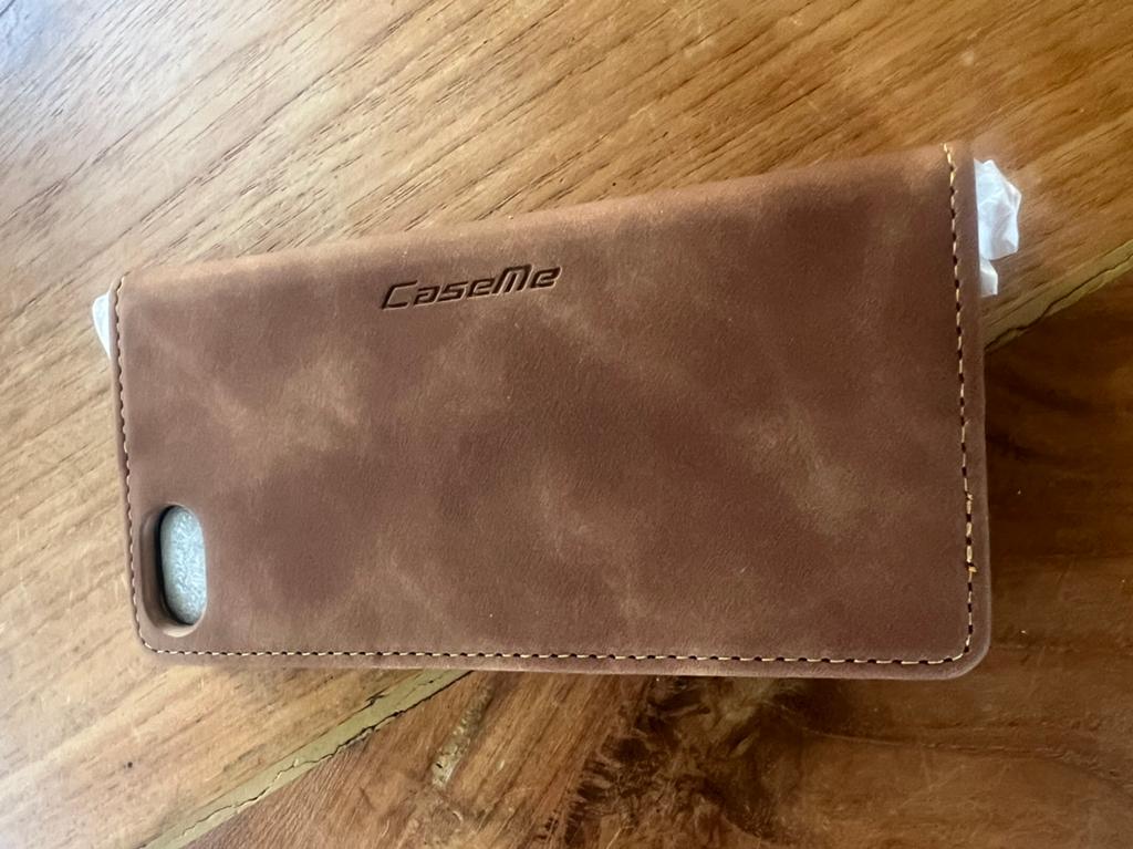 Nieuwe lederen telefoonhoes voor Iphone 7,8,SE., Rondom bescherming, Bruin, Nieuw, Hoesje of Tasje