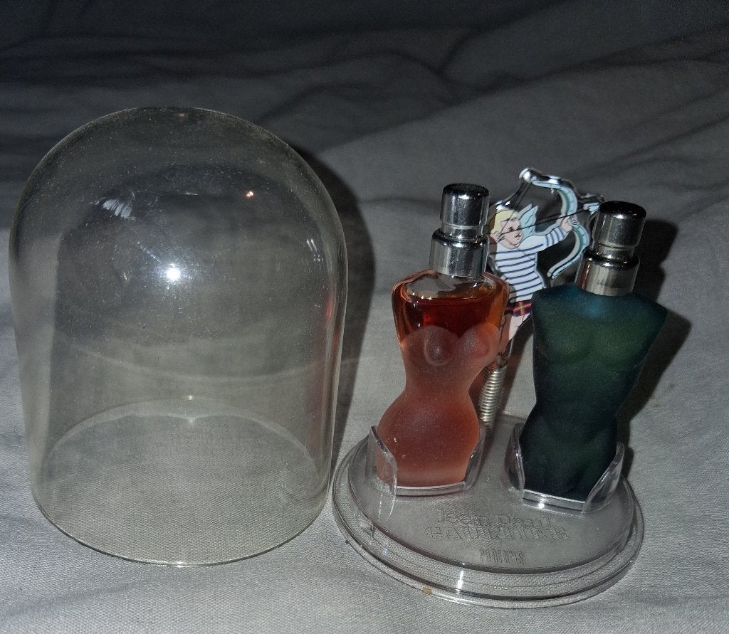 luxe parfum miniatuur set van Jean paul Gaultier cupido, Ophalen of Verzenden, Zo goed als nieuw, Miniatuur