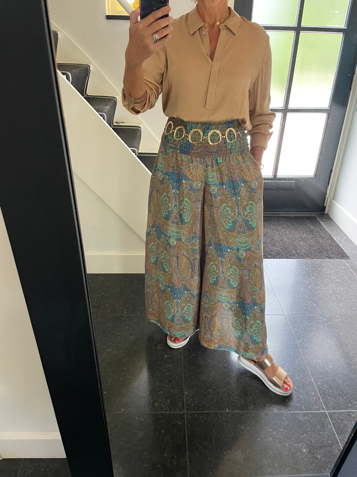 Terra di Siena, prachtige zwierige culotte, one size, Maat 38/40 (M), Beige, Nieuw, Ophalen of Verzenden