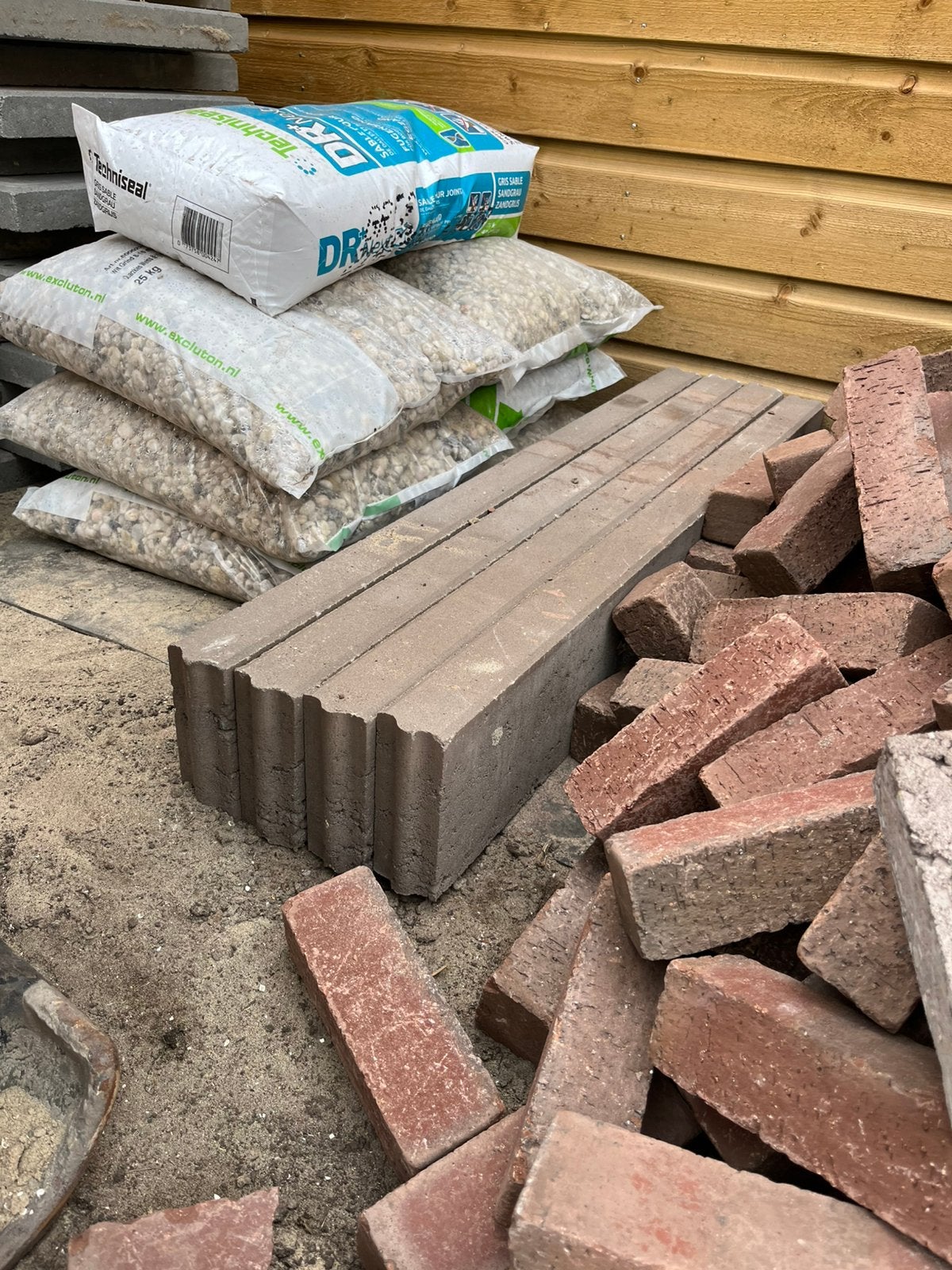 Oplsuitband taupe 6x15x100, Tuin en Terras, Tegels en Klinkers, Ophalen, Nieuw, Beton, Klinkers