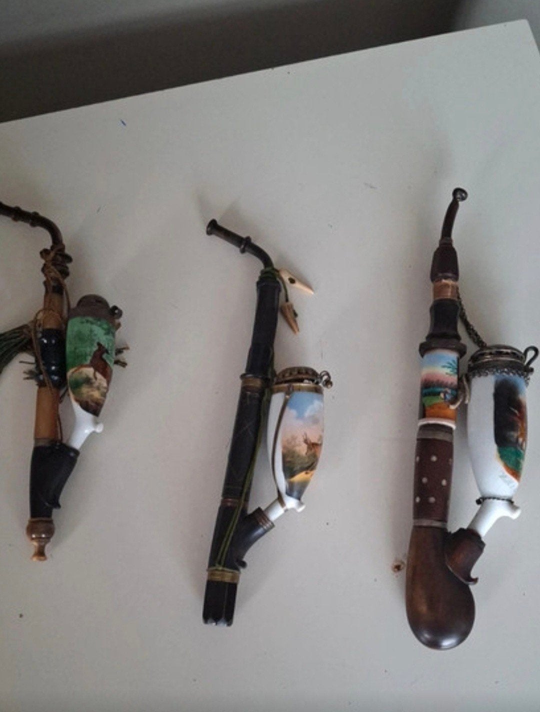 Set van 3 antieke Duitse tabakspijpen (19e/20e eeuw), Ophalen of Verzenden