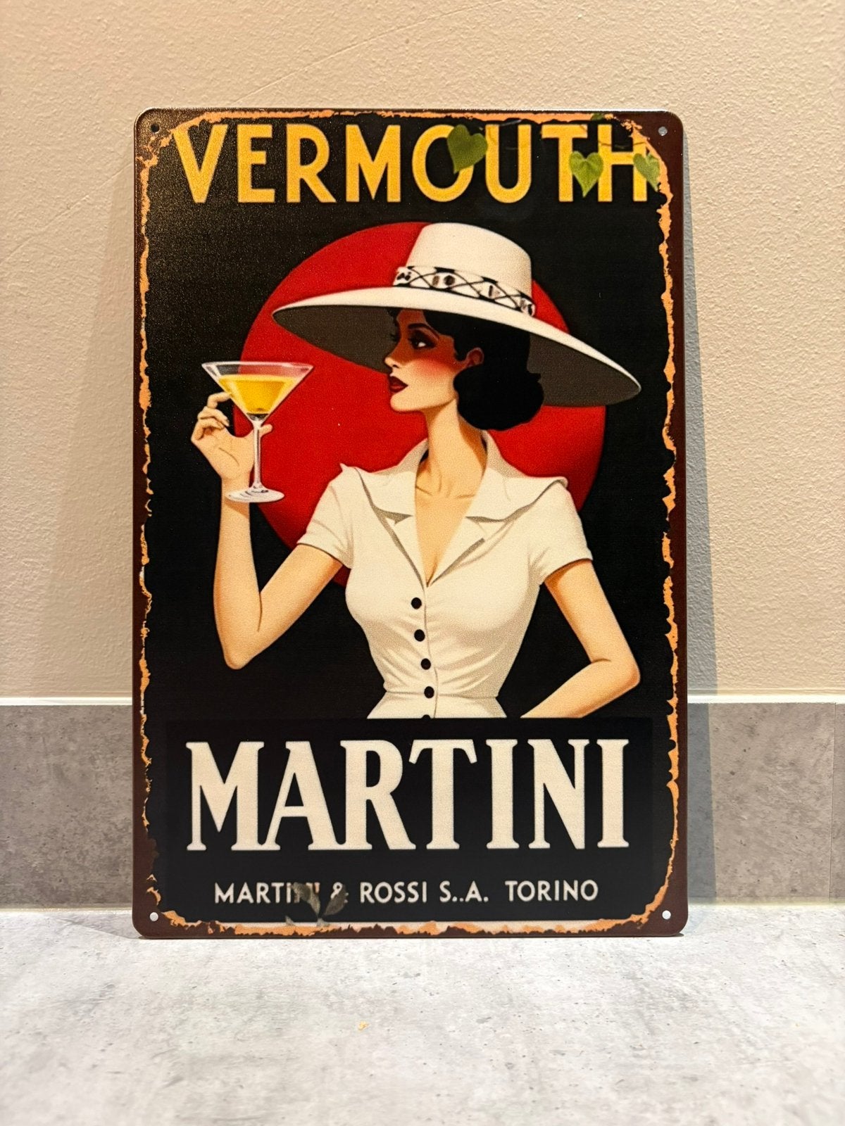 Mancave Bar Café Wanddecoratie metalen bordje merk Martini, Verzamelen, Ophalen of Verzenden, Zo goed als nieuw, Reclamebord