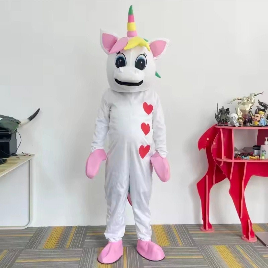 unicorn mascotte te koop, Ophalen, Zo goed als nieuw, Carnaval
