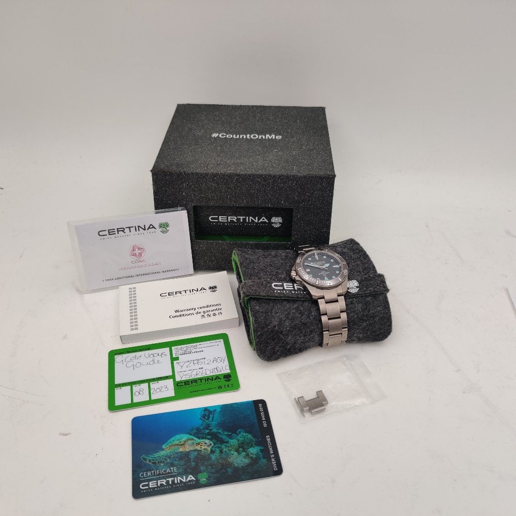 Certina ds action diver 38mm titanium compleet voor €749.99, Certina, Certina, Overige typen, Ophalen of Verzenden