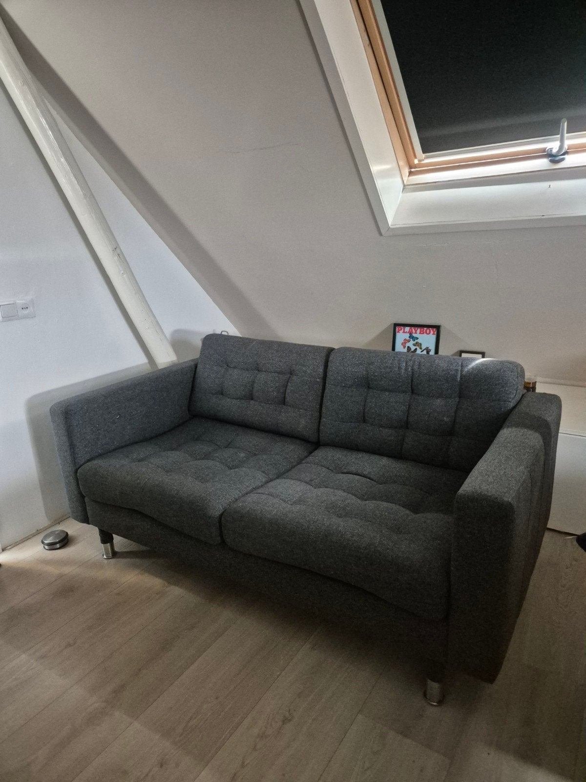 IKEA Landskrona 2-zitsbank - Donkergrijs, Ophalen, Gebruikt