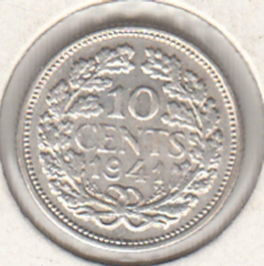 Nederland 10 cent 1941 Wilhelmina zilver in munthouder, Postzegels en Munten, Munten | Nederland, Zilver, Ophalen of Verzenden