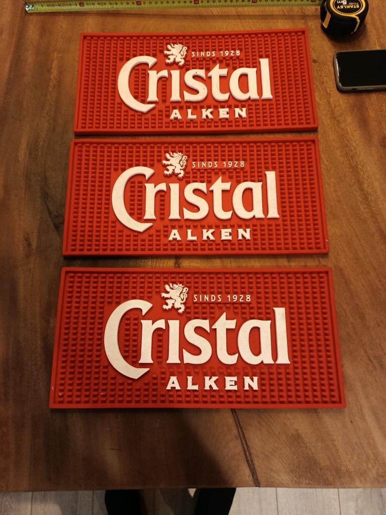 Cristal bier barmat, Ophalen of Verzenden, Reclamebord