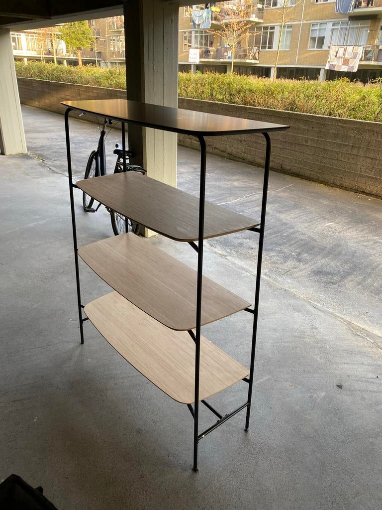 Mooie open kast met bamboehouten planken, Ophalen, Gebruikt