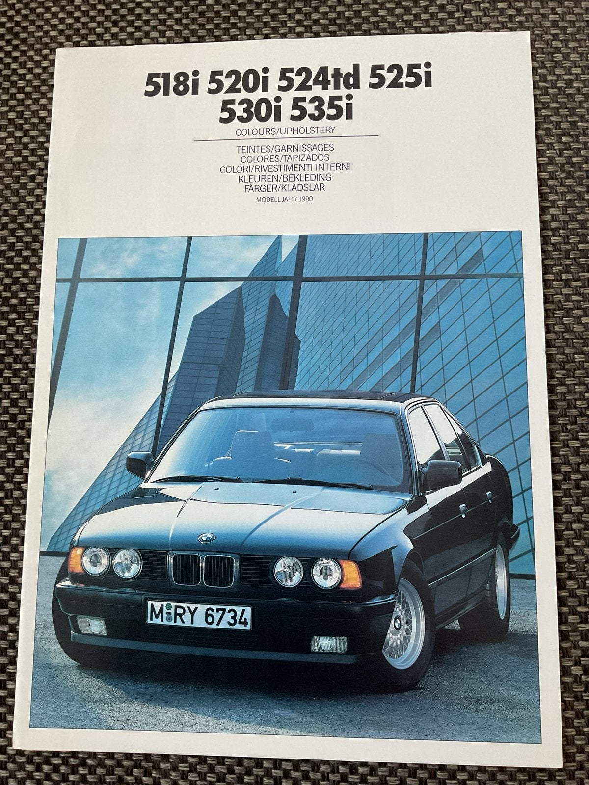 BMW 5 Serie E34 Kleuren & Bekleding Brochure (Nieuwstaat), Ophalen of Verzenden, Nieuw, BMW