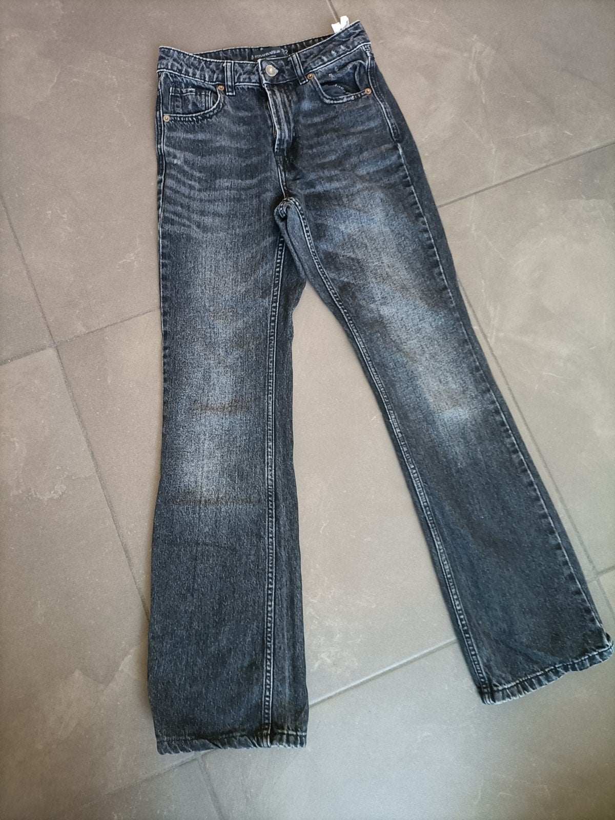 Stradivarius Jeans - Zwart/Grijs - Maat W32, Stradivarius, Ophalen of Verzenden, Zo goed als nieuw, Zwart