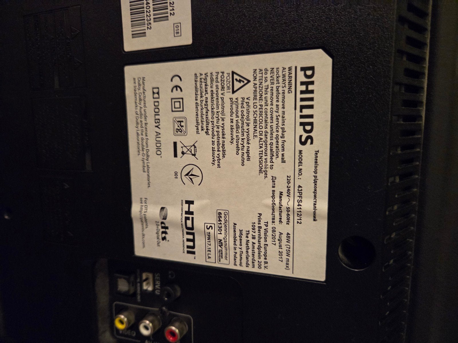 Philips 43PFF5411/12 Full HD LED TV, Ophalen, Philips, 50 Hz, LCD