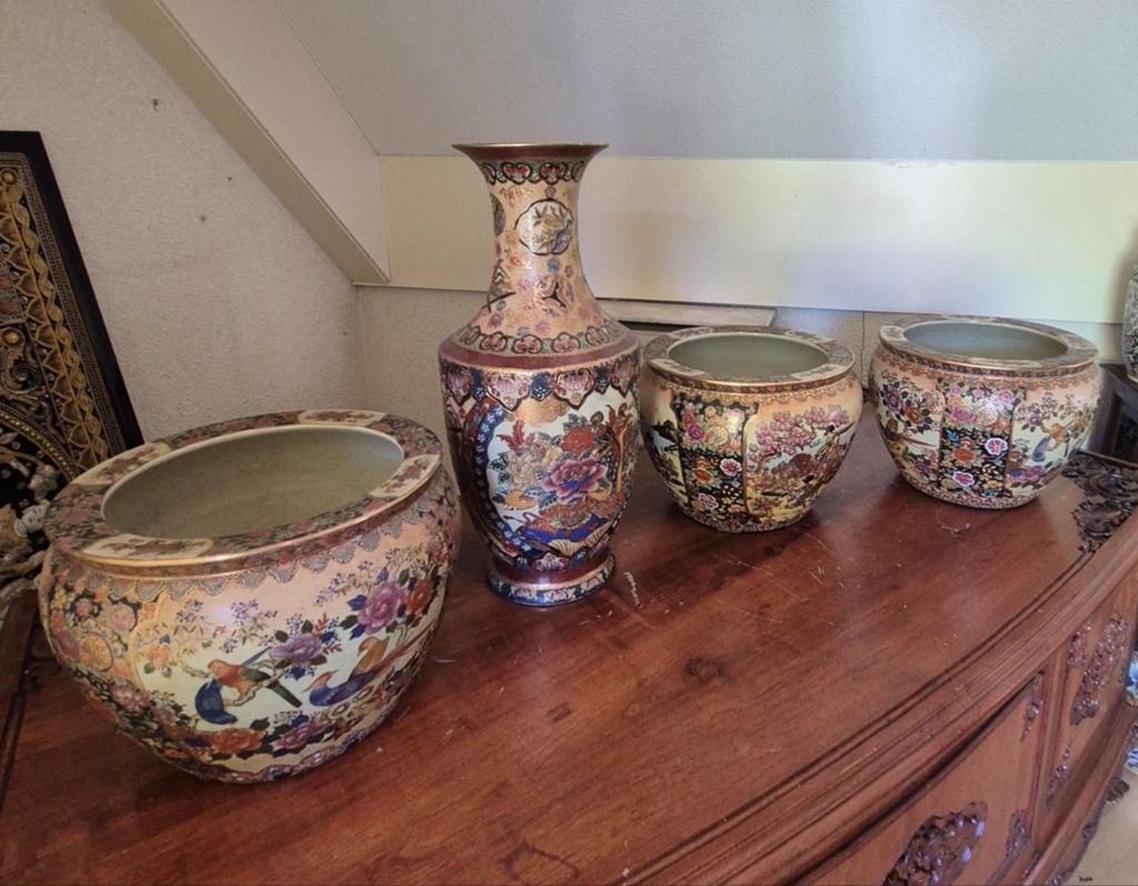 Chinese Vazen en Potten Set - Handgeschilderd, Antiek en Kunst, Antiek | Vazen, Ophalen