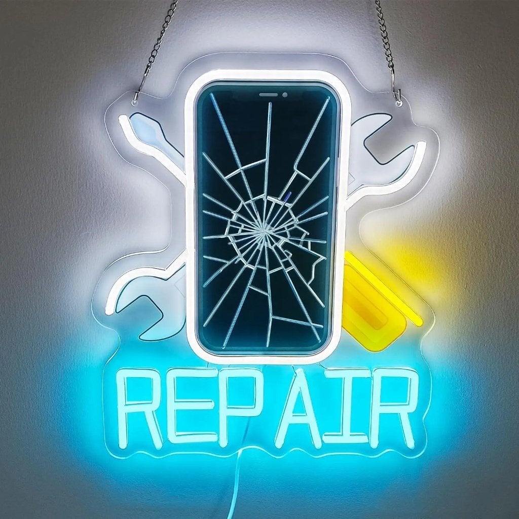 LED lamp neon stijl Telefoon reparatie (36x30cm), Ophalen of Verzenden, Nieuw, Reclamebord