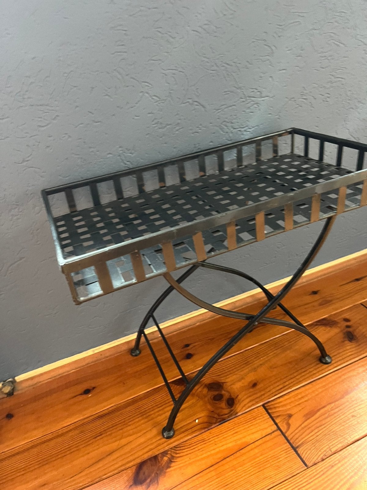 Zwart metalen buttlertray, Ophalen, Zo goed als nieuw, Rechthoekig, Metaal
